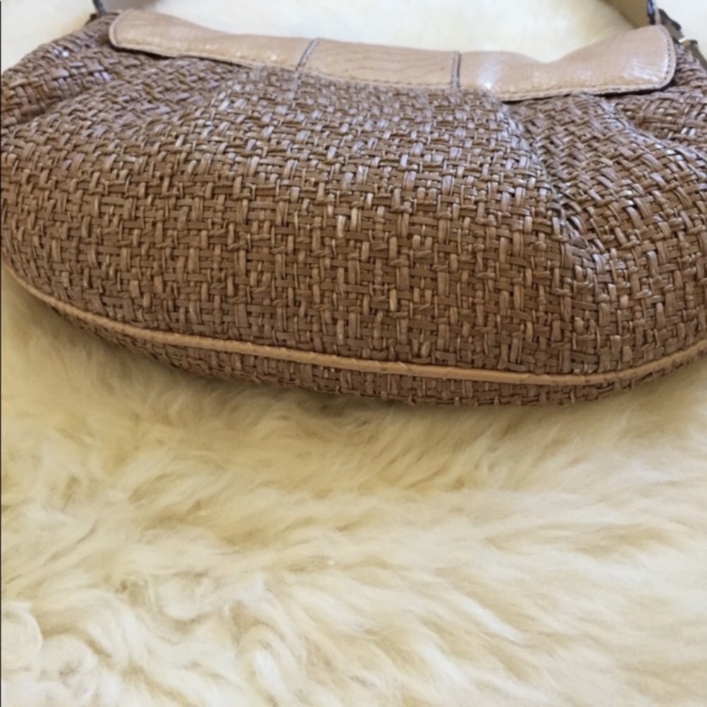 Calvin Klein Straw & Leather Shoulder Bag - Picture 5 of 8